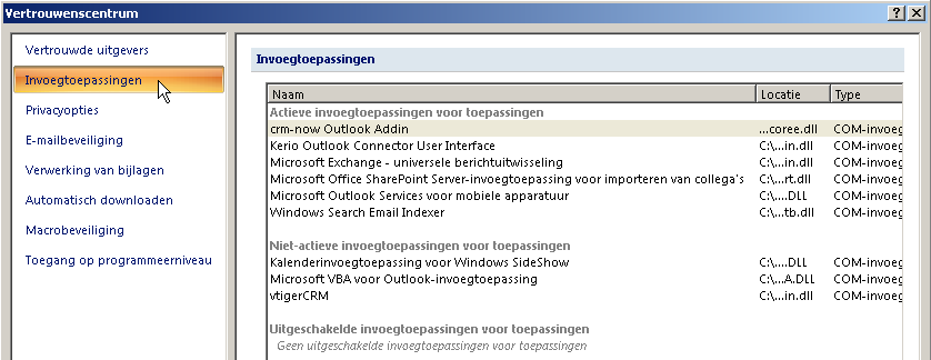 add-ins-uitschakelen-in-outlook